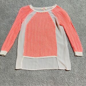 👉 GB Girls Coral Knit & Chiffon Long Sleeve Top Size 6X